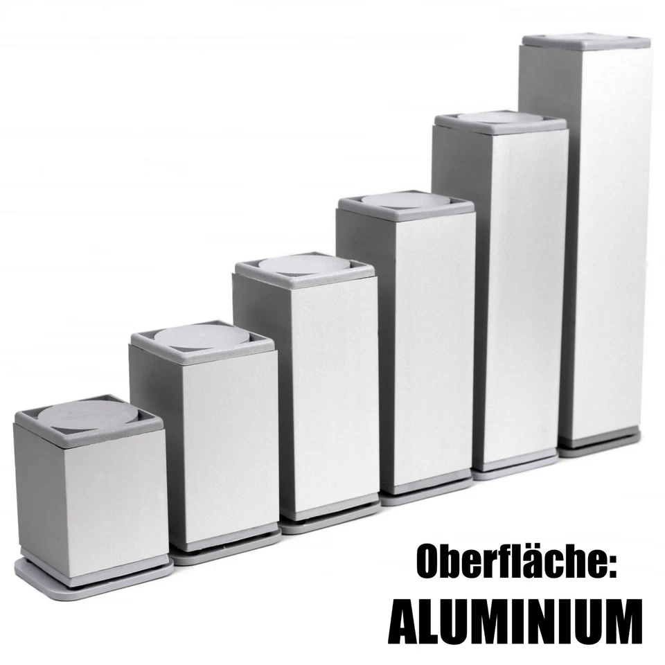 60-180mm / 40x40 MODERN ALUMINIUM Möbelfuß Möbelfüße Sockelfuß Schrankfuß Fuße