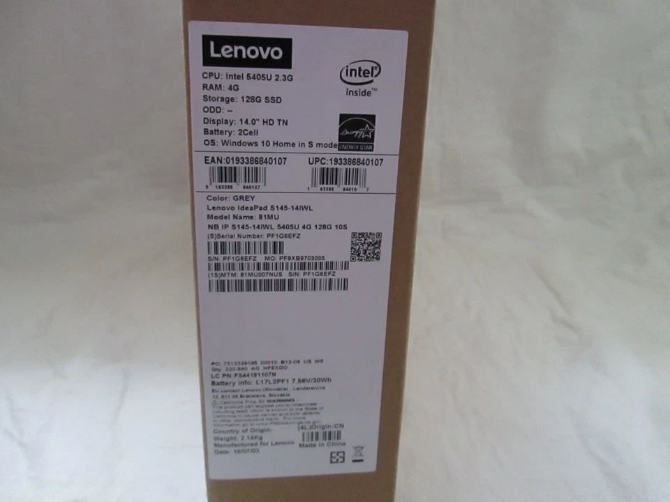 LENOVO IDEAPAD S145 14" NEW 128GB INTEL PENTIUM GOLD 5405U 2.30 GHz 4 GB LAPTOP - Image 4 of 4