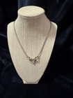 ESTATE ALWAND VAHAN STERLING SILVER 14KT GOLD HEART NECKLACE 17" — photo 1