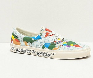 vans era red blue & yellow skate shoes