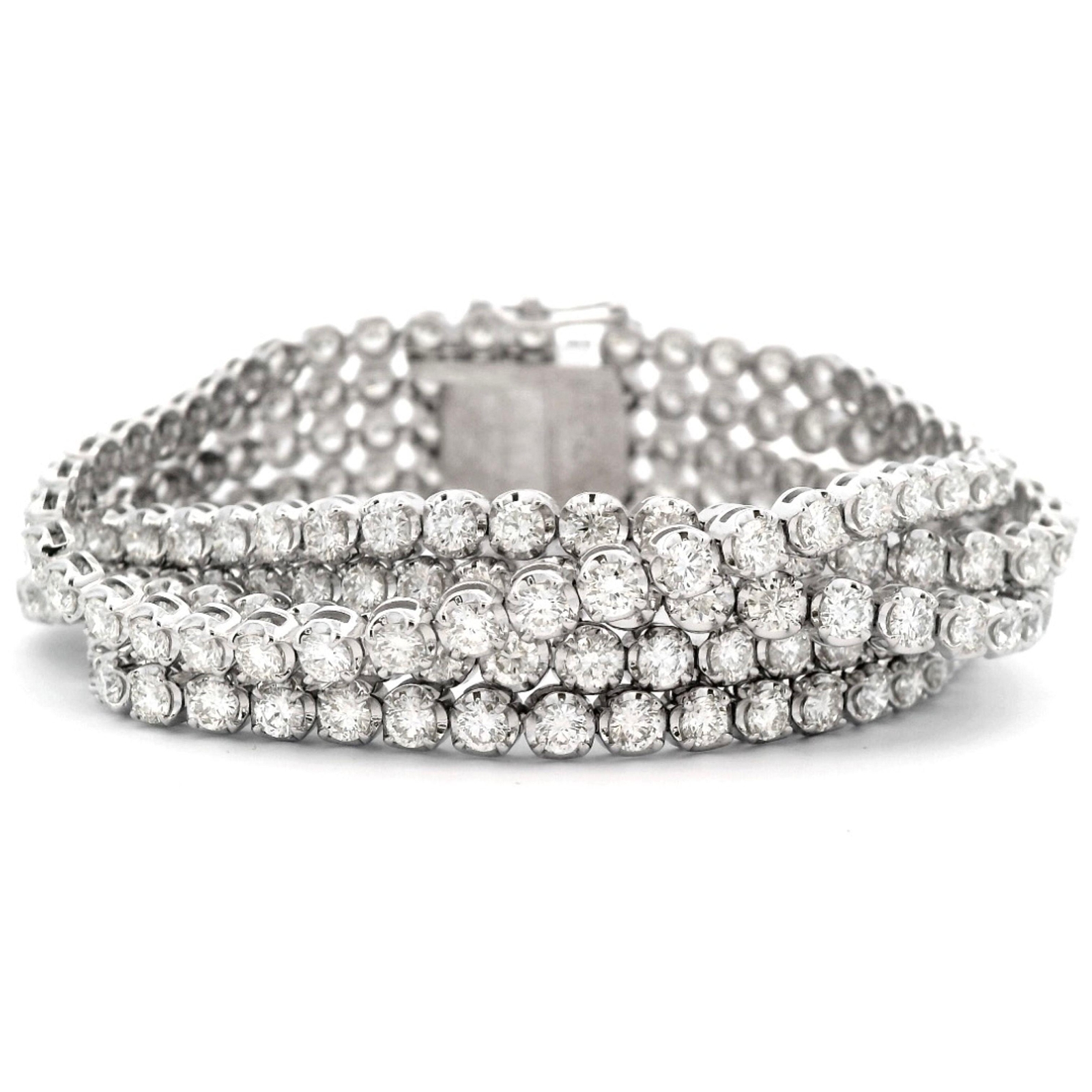 Alexander Beverly Hills 20.93ct Five-Row Diamond Tennis Bracelet 18k White Gold