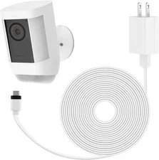 Power Adapter For Ring Spotlight Cam Plus/pro battery With 25ft/7.5m Flat Weat