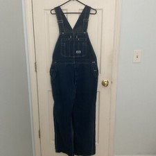 Big Smith Overall Bib Men 38x30 Blue Denim Carpenter Chore Work Wear