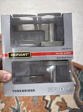 NEW Defiant Tonebridge Satin Nickel Keyed Entry Door Lever with Square Rose