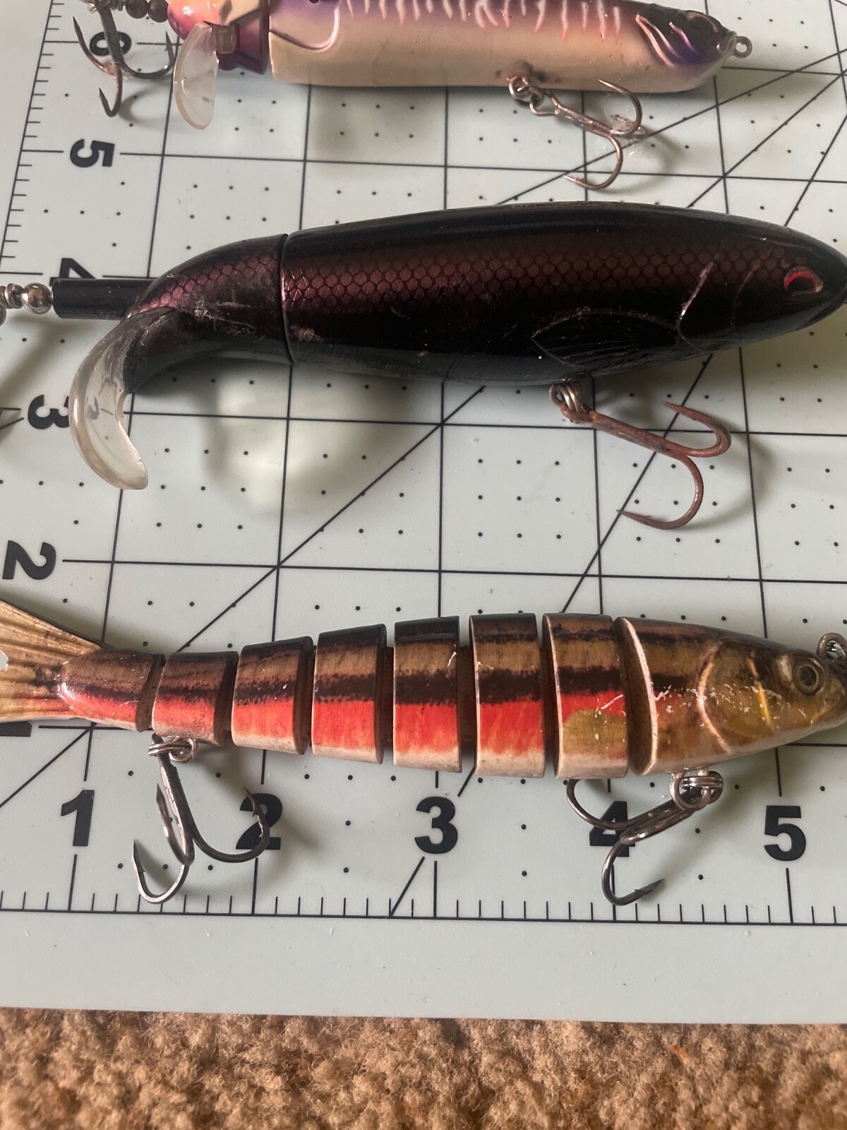 TRUSCEND lot 7x pcs Fishing Lures ploppers swim baits segmented top water rare