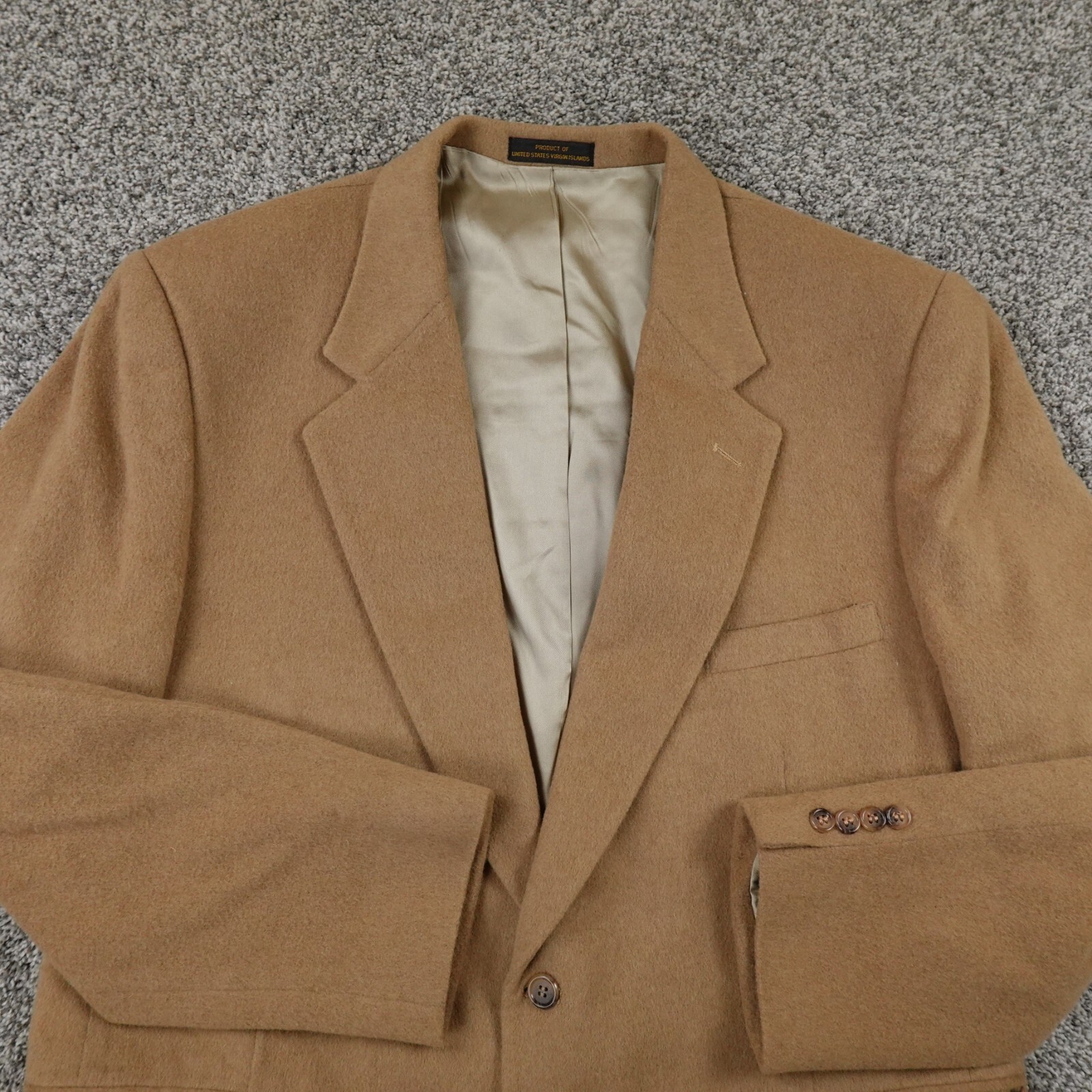 Giacca Savile Fila Uomo 46 Marrone Beige Lana Cammello Tuta Top Blazer Sport Soprabito