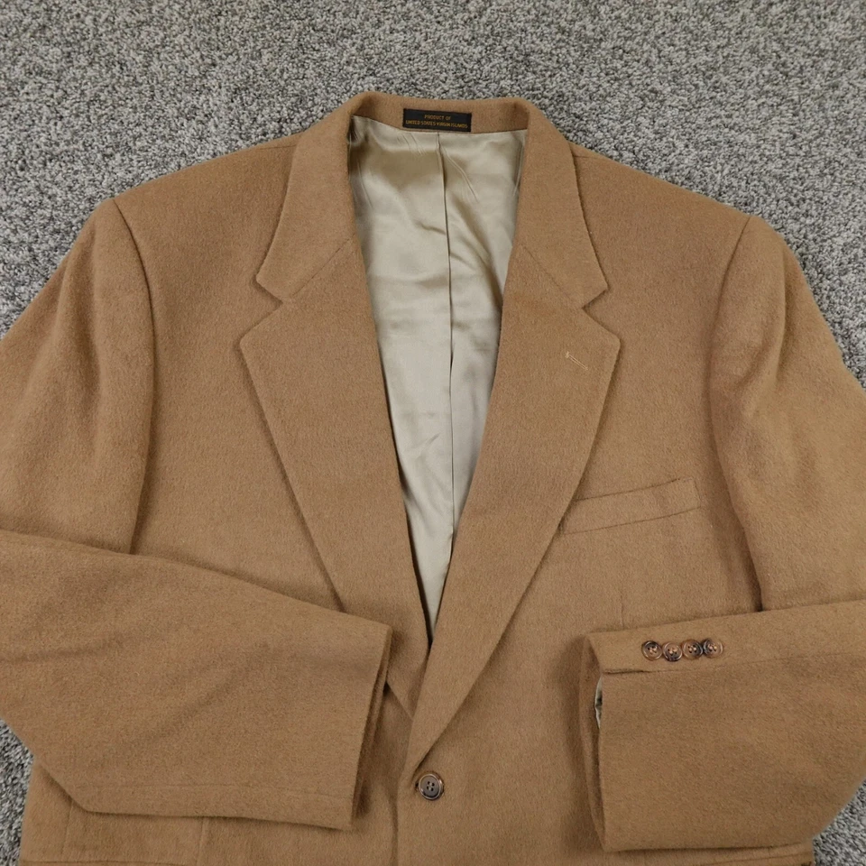 Chaqueta Savile Row Para Hombres 46 Marrón Beige Lana Camel Traje Top Blazer Deporte Sobre Abrigo Foto 2 de 4