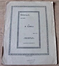CORELLI GIGA IN C PIANO SOLO SHEET MUSIC 1923 ENGLAND