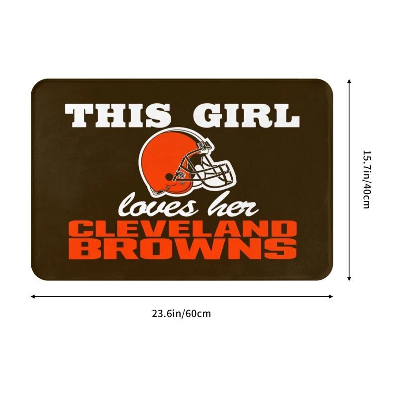 This Girl Loves Her Cleveland Browns Floor Mat Decorative