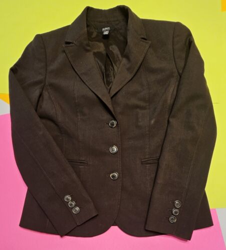 ALFANI Essentials Brown Wool Blend Blazer SIZE 4 Pre-Owned