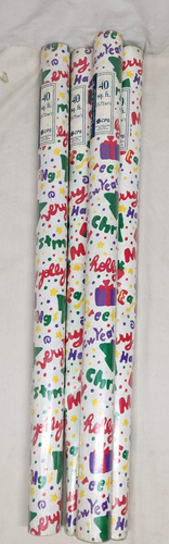 Vintage Christmas Wrapping Paper Rolls 11 Designs to Choose! Holiday Wrap NOS - Picture 13 of 75