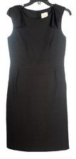 J. Crew Women’s Dress 4 Black Sheath Sleeveless Lined Stretch Bow Pockets