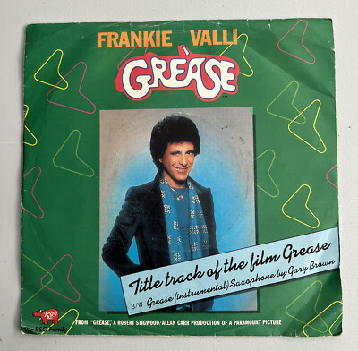 FRANKIE VALLI Grease 7'' 45rpm UK Picture Sleeve Solid Centre VG+/EX