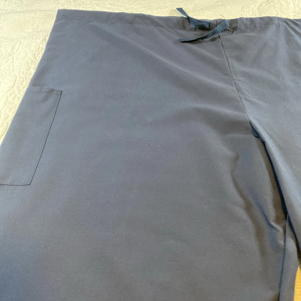 Pantalón Médico Blanco Cisne # 14020 Fundamentals Unisex con Cordón Azul Marino 2 Bolsillos Foto 4 de 4