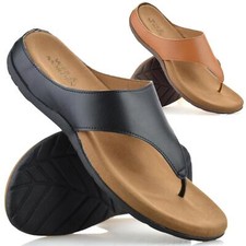 Ladies Womens Slip On Memory Foam Casual Flat Sandals Summer Mules Shoes Size