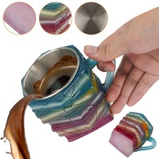 300ml Lackiertes Buch Becher 3D-farbige Kaffeetasse Bemalte Buchbecher mit Griff