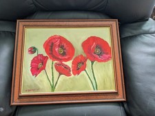 Poppy Hand Painted Original Oil Painting