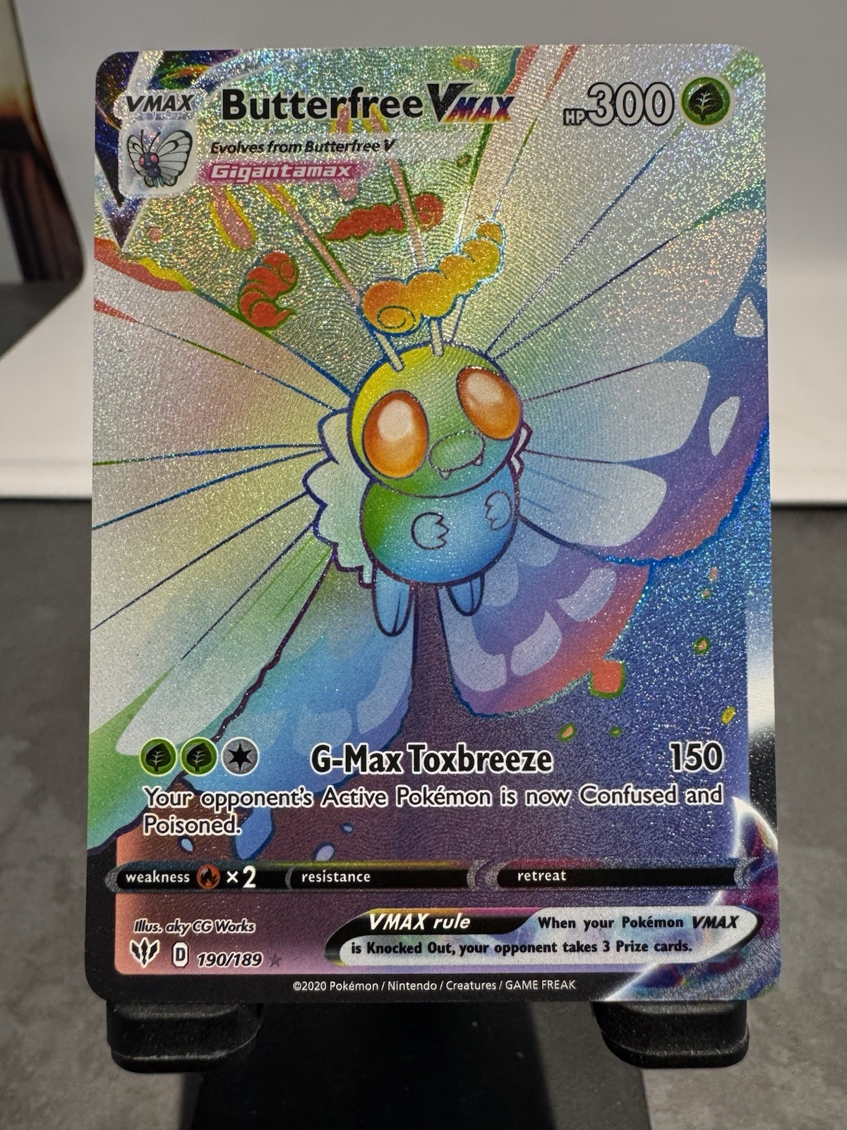 Butterfree Vmax 190/189 Darkness Ablaze Rainbow Secret Rare Near Mint