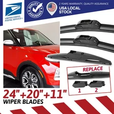 Front and Rear 24''20''11''Windshield Window Wiper Blades Fit For Soul Kia 10-22