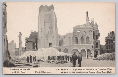 Arras Frankreich Kriegsruine Rathaus Steil 1. Weltkrieg