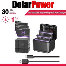 360 X4 Battery 3-Packs with Fast 3-Channel USB Charger for Insta360 X4 2500mAh