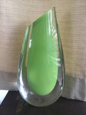 Vintage Vase by Vicke Lindstrand for Kosta 26 cm green