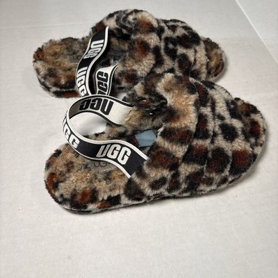 UGG Australia Fluff Yeah Slides Leopard Print Women s Size 8 Womens Slippers
