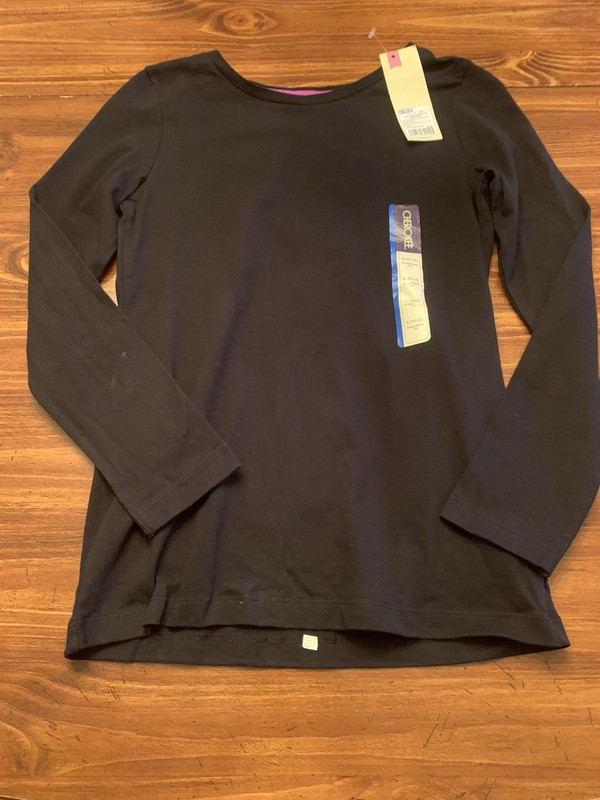GIRL’S CHEROKEE BLACK LONG SLEEVED ULTIMATE TEE LARGE 10 12 NEW WITH TAGS NWT