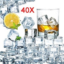 40PCS Clear Crystal Fake Artificial Acrylic Ice Cubes For Photography Display