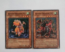 2x BEWAFFNETER DRACHE - LV3 (DP2-DE010) & LV5 (DP2-DE011) YuGiOh Bundle Played Regular