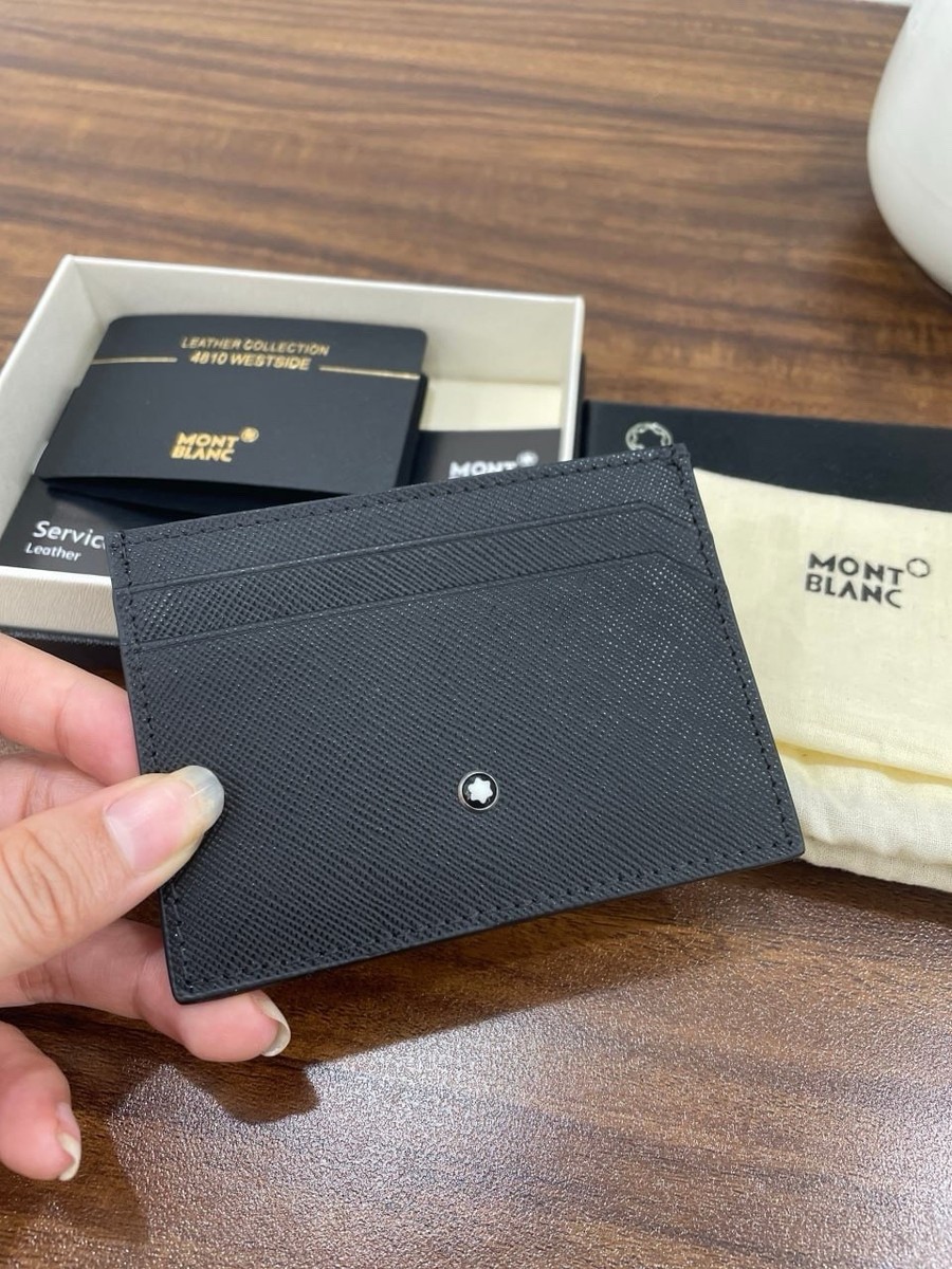 MONT BLANC ブラック名刺入れ MEISTERSTÜCK Mont blanc Meisterstück Black Leather 5CC Card Holder Wallet Men's