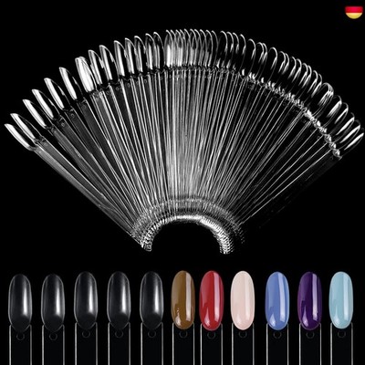 100 Stück Nagel Sticks, Transparent Nail Art Tip Ring Stick, Color Display Nail