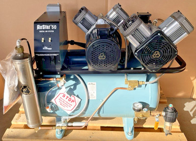 Air Techniques Airstar 50 AS50 3HP Oil-Less Dental Air Compressor For 5-8 Users