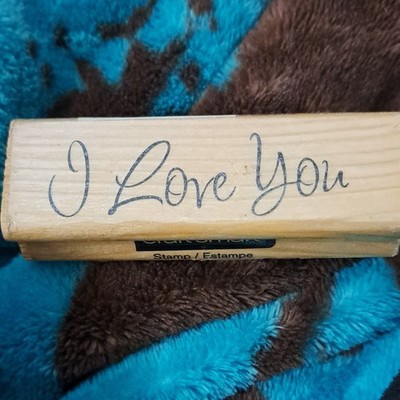 Craft Smart Wood Mounted Rubber Stamp, Words & Phrases Theme ''I Love You''