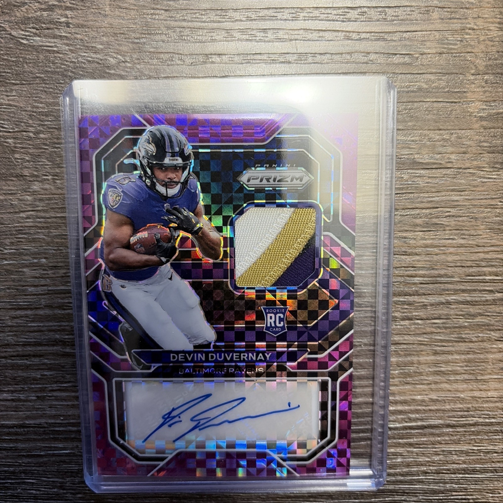 Devin Duvernay Panini Prizm Rookie Patch Autographs #30 Purple Power