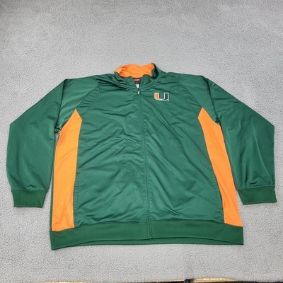 Miami Hurricanes Genuine Stuff Track Jacket Mens 2XL XXL Full Zip Pockets