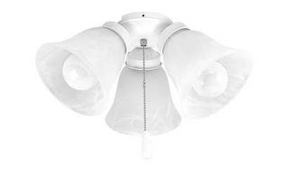 Progress Lighting Fan Light Kits Collection 3-Light White Ceiling Fan Light Kit