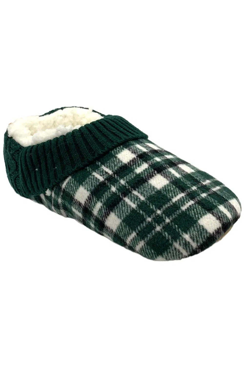 MUK LUKS Women's Step-In Soft Sole Flannel Slipper Green Plaid