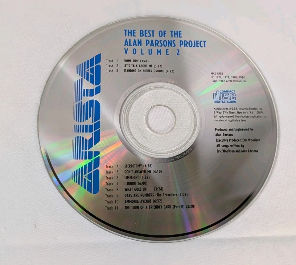 The Best Of The Alan Parsons Project Volume 2 CD 1987 Arista Records Foto 4 de 4