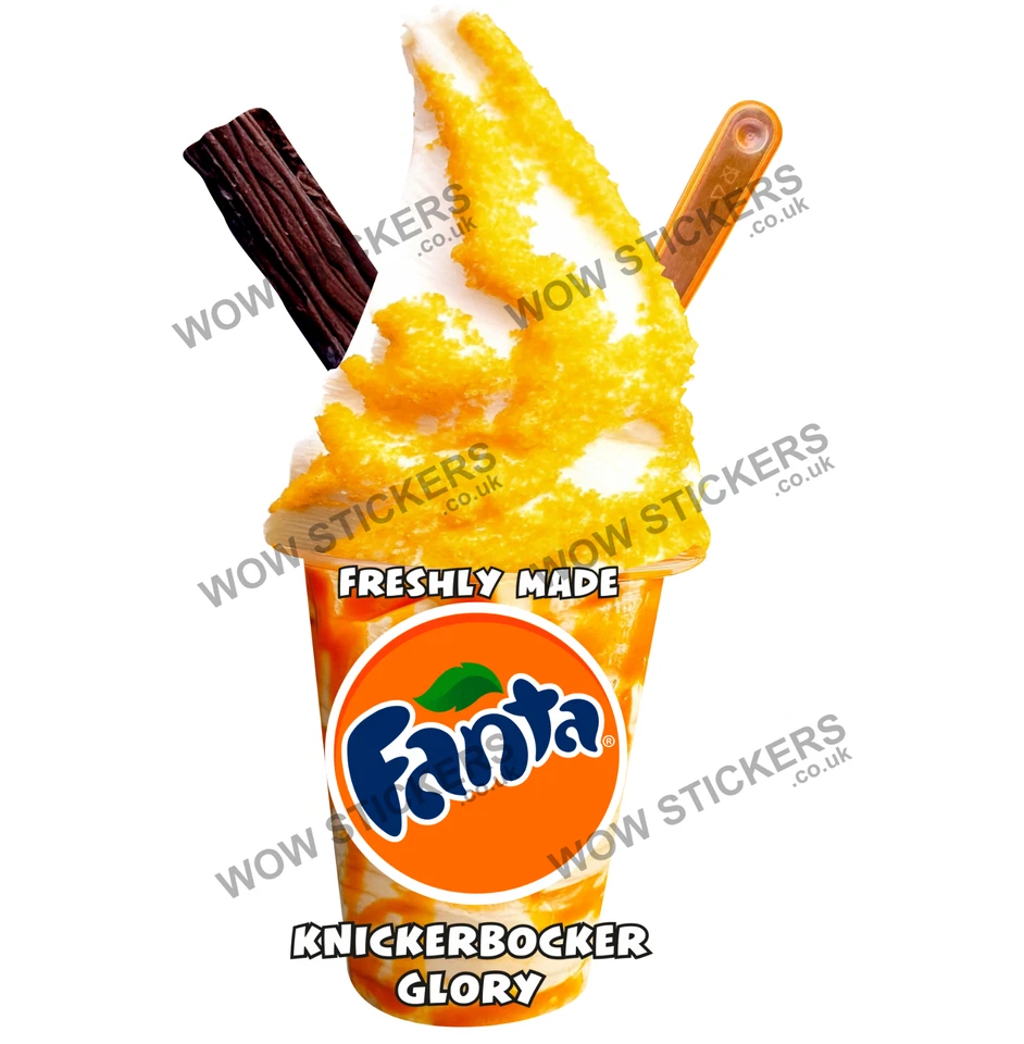 WOW Eiswagen Aufkleber Fanta Knickerbocker Glory KBG Whippy Ice Cream