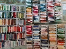VINTAGE DMC Embroidery Floss Thread LOT of 350 in storage containers