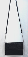 VTG WHITING  DAVIS Black Metal Mesh Crossbody Bag/Clutch Removable Strap Formal