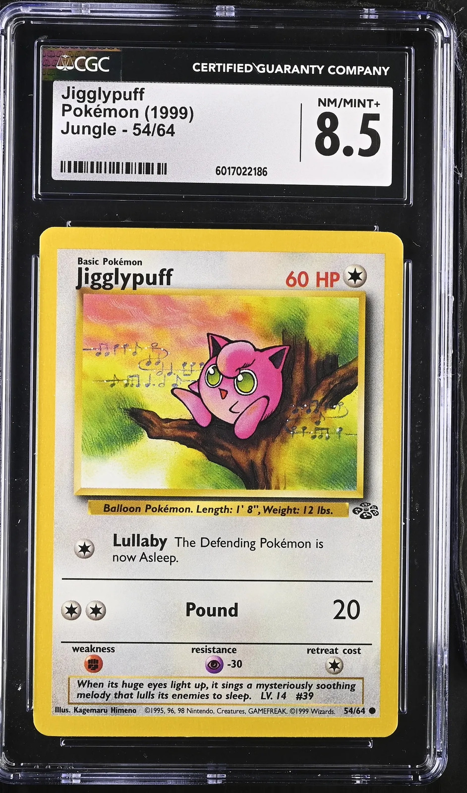 1999 Pokemon Jigglypuff #54/64 54/64 CGC 8.5