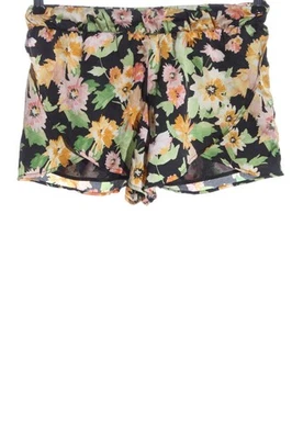 BERSHKA Short moulant Dames Pantalon court T EU 38 noir-orange clair-rose - Photo 1/4