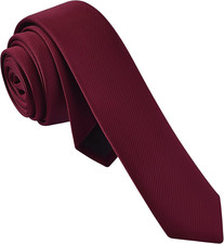 Men's Skinny Ties Solid Color Formal Neckties 1.58" 4CM Slim Ties For Men