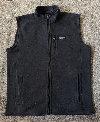 Patagonia Men s Black Fleece Vest Full-Zip Stan Up Collar Size XL Better sweater