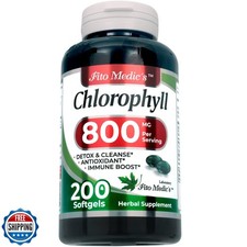 FITO MEDIC'S Lab - Chlorophyll - Pure - 800 mg per Serving- 200 Softgels - Ch