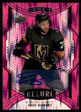 2020-21 Upper Deck Allure Pink Leopard Autographs Gage Quinney Rookie Auto 35/75