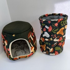 Lot Large Cozy Cave Pet Bed & Tunnel Hedgehogs Bunnies Ferrets Washable