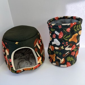 Lot Large Cozy Cave Pet Bed & Tunnel Hedgehogs Bunnies Ferrets Washable